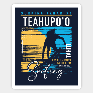 Retro Teahupo'o Tahiti Surfing // Surfers Paradise // Surf Tahiti Magnet